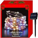 ISO 11393 Vianočný svietiaci struny Solárne 100 LED multicolor 12m