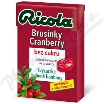 RICOLA Brusinky - Cranberry 40 g bez cukru