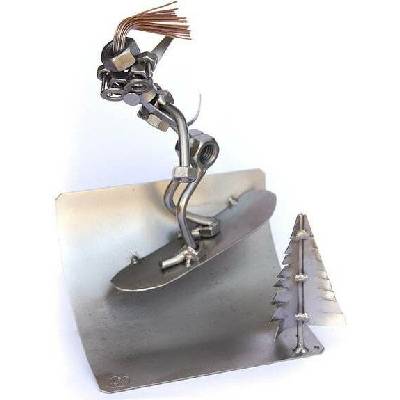 Kovová figurka Snowboard žena 21 cm