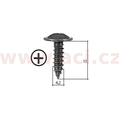 ACI Samořezný křížový vrut černý pozink Fe (sada 20 ks) (4,2 mm, 13 mm)