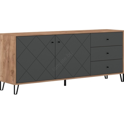 Wipmeb Sp. z o. o Комод sula дъб крафт/черно (wm0145)