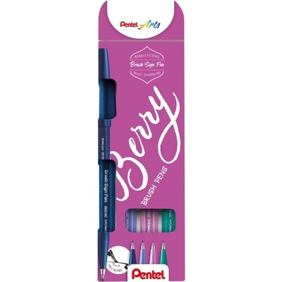 Pentel kaligrafické štetce sada brush sign 4 rôzne farby