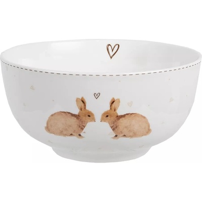 Clayre & Eef Porcelánová miska Bunnies in love 14 cm