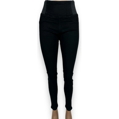 Dámske džínsy čierne s vysokým pásom čierná