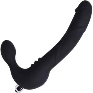 Chisa-novelties Двоен женски вибратор за Страп-он "cavalier black" 24 см