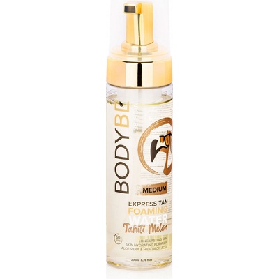 Bodybe Samoopalovací průhledná pěna pro extra rychlé opálení Medium Tahiti Melon 200 ml