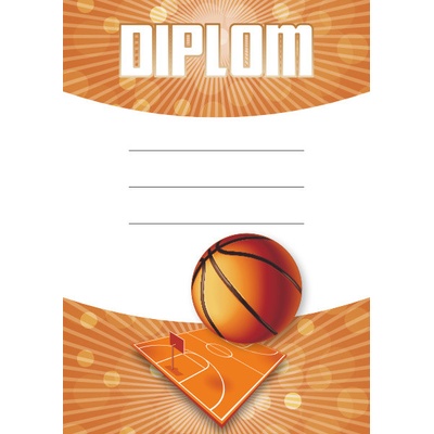Diplom s basketbalovým motivem