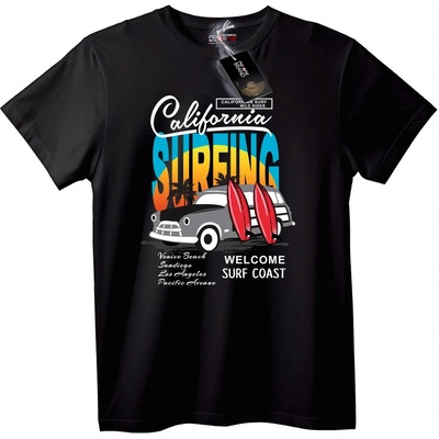 NOONEBRAND Тениска California сърфиране - 2XL, Black