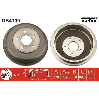 Brzdový bubon TRW DB4309