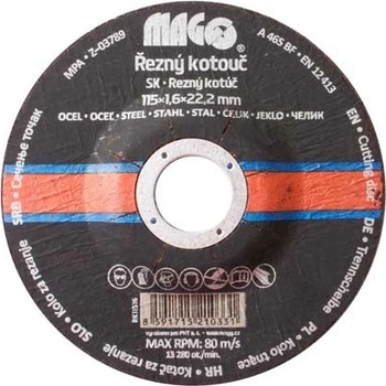 Magg řezný kotouč na kov 115x1,6x22,2mm RK11516