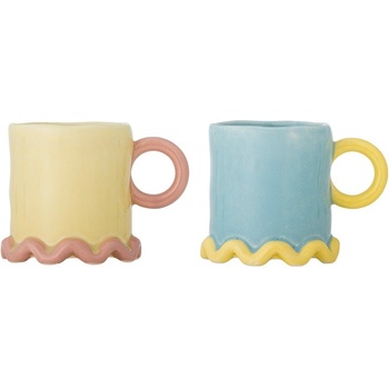 Bloomingville Светложълти/светлосини керамични чаши в комплект 2 бр. 350 ml Polly - Bloomingville (82063145)