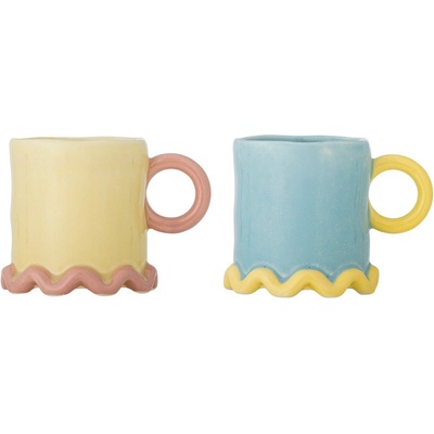 Bloomingville Светложълти/светлосини керамични чаши в комплект 2 бр. 350 ml Polly - Bloomingville (82063145)