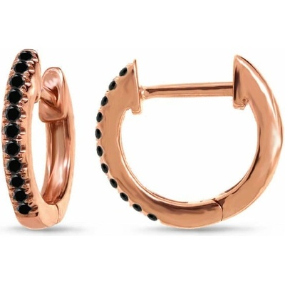 Eppi Kruhové náušnice s čiernymi diamantmi Carolin E35613