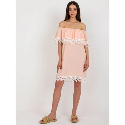 Šaty s čipkou LK-SK-506987.04X peach