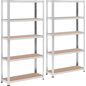 MSW Метален стелаж за съхранение - 90 x 30 x 180 см - за 5 x 175 кг - 2 бр. MSW-STSH-33 (MSW-STSH-33)