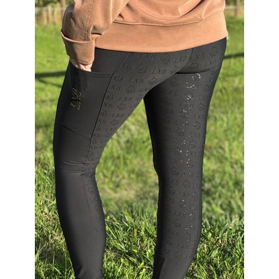Zateplené jezdecké legíny s gripem BLACK – Zboží Dáma