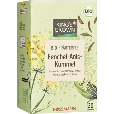 King's Crown BIO bylinný čaj s fenyklem anýzem a kmínem 40 g