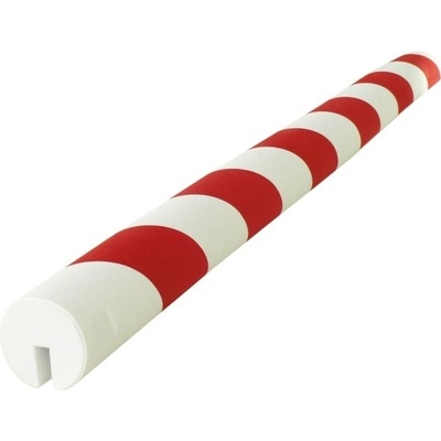 Pěnový ochranný varovný samolepicí profil SoftBumpers pro ocelové nosníky – 750 × pr.40 mm, červeno-bílá