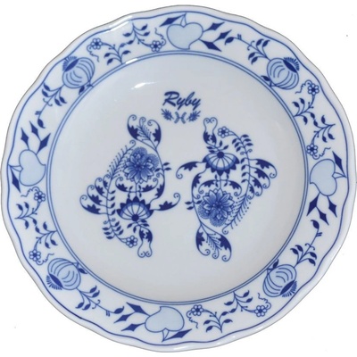 Český porcelán Dubí Cibulák talíř zvěrokruh Ryby 24 cm