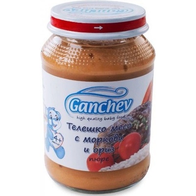 Ганчев пюре телешко с моркови и ориз - 190 г
