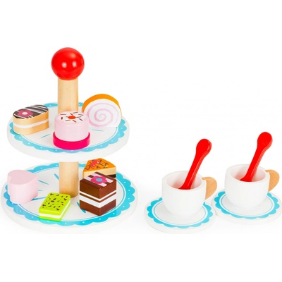 Eco Toys čajová súprava so stojanom na dezert biela/mätová