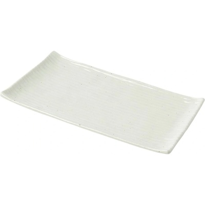 MIJ Servírovací tanier CONTOUR 24 x 15 cm biela keramika