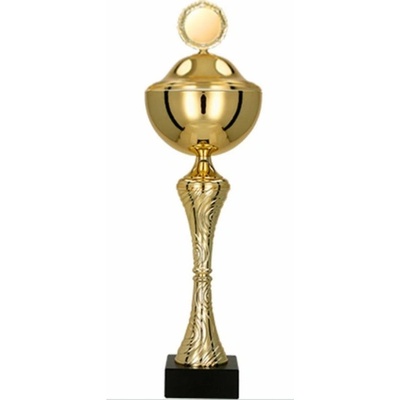 Kovový pohár s poklicí Zlatý 24,5 cm 8 cm