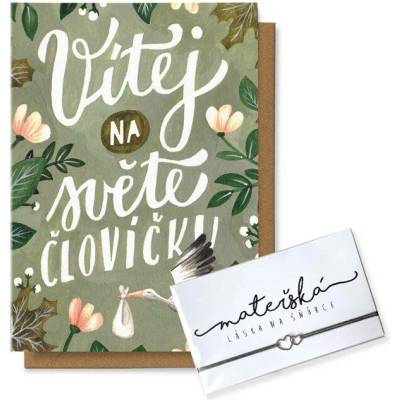 Chaukiss Vítej na světě človíčku + provázkový náramek