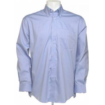 Kustom Kit pánská korporátní oxford košile s kapsičkou a dlouhým rukávem 85% bavlna K105 modrá světlá