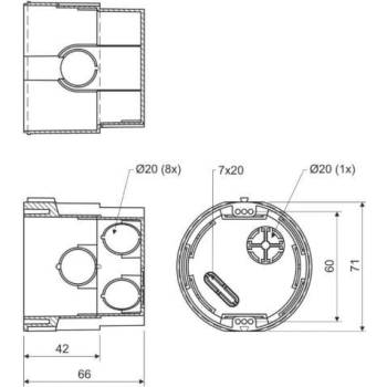 Kopos KPR 68_KA Krabice univerzální, šedá