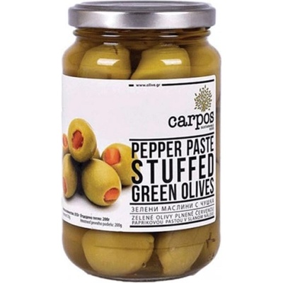 Зелени маслини с чушка Carpos 355гр