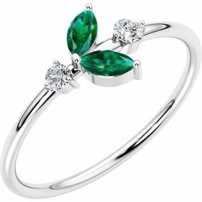 Eppi Cluster prsteň s lab grown smaragdmi a diamantmi Tyrell R47486
