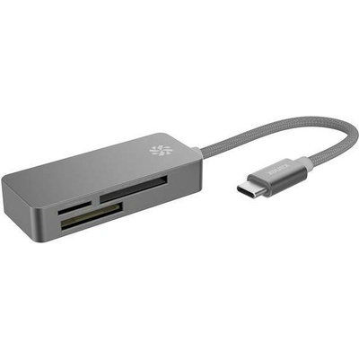 Kanex Premium Thunderbolt 3 USB-C Card Reader - четец за карти памет за мобилни устройства с USB-C (тъмносив)