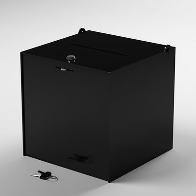 Najcenovky Akrylatový losovací box 250x250x250 mm biely čierna farba