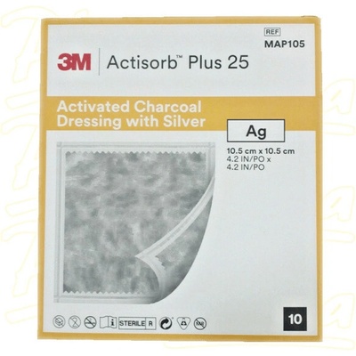 3M Actisorb Plus 25 krytí 10,5 x 10,5 cm 10 ks