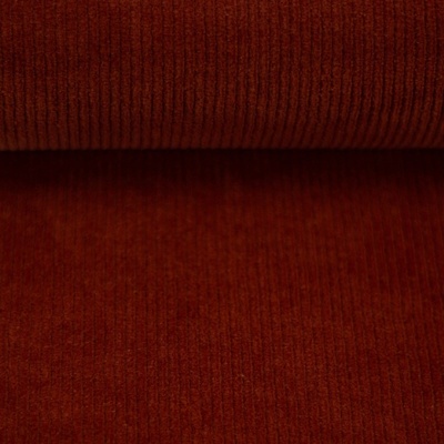 Velur – elastický úpletový manšestr - terracotta 715