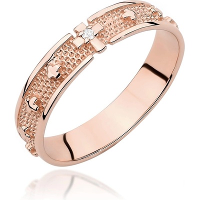 Blink Blink Zlatý prsteň RUŽENEC s diamantom 1692RDB