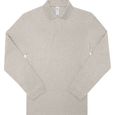 B&C My Polo 210 LSL Piqué polo tričko s dlhým rukávom sivé heather fog