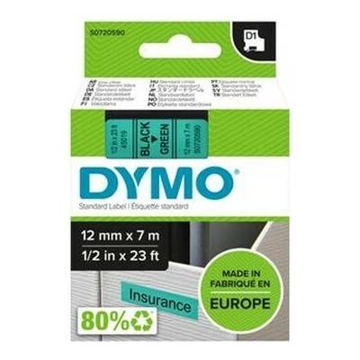 Páska do štítkovača,12 mm x 7 m, DYMO "D1", zelená-čierna