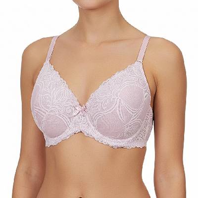 Дантелен сутиен в цвят пепел от рози с ламе