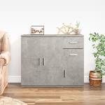 vidaXL Сайдборд, бетонно сив, 91x29, 5x75 см, инженерно дърво (823273)