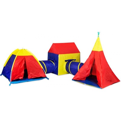 Iplay Комплект палатки за деца 5в1 къща + тунели Iplay (8906)
