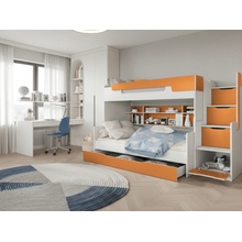 ArtBed Harry poschodová Biela / oranžová