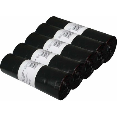 Helpmation odpadkové LDPE sáčky 60 o zatahovací černé sada 5 rolí 25µm