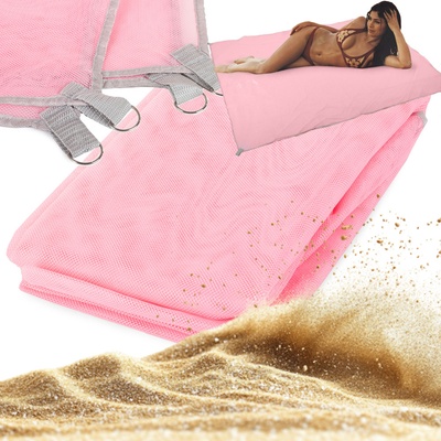 Verk 24064 Skládací plážová podložka síťovaná růžová 200x200