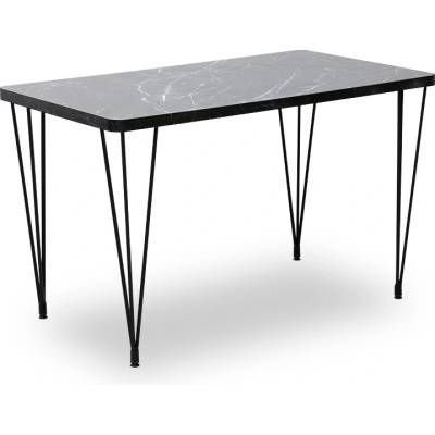TopMebel Roger TopMebel МДФ/метална маса в цвят черен мраморен ефект 120x70x75cm