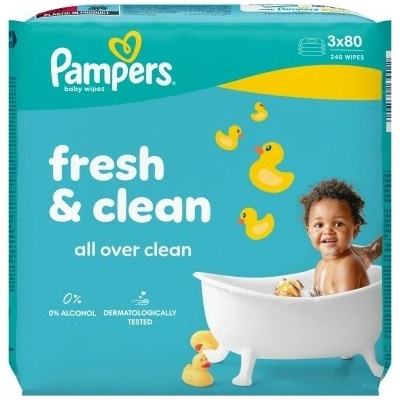 Pampers Fresh Clean Dětské čisticí ubrousky 240 ks