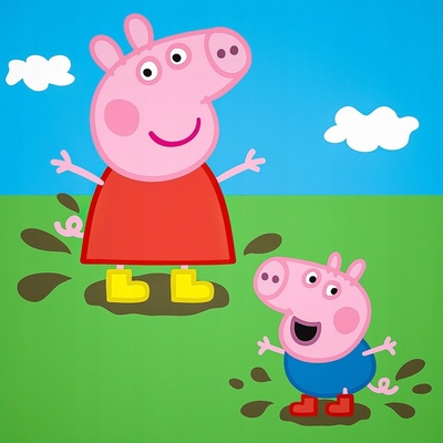 Carbotex · Detský magický uterák Prasiatko Pepina a Tomík - Peppa Pig - 30 x 30 cm