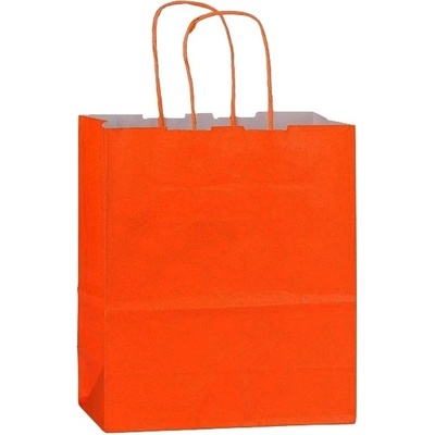 Papírová taška 180x80x220 mm oranžová / 25 kusů / kroucené ucho