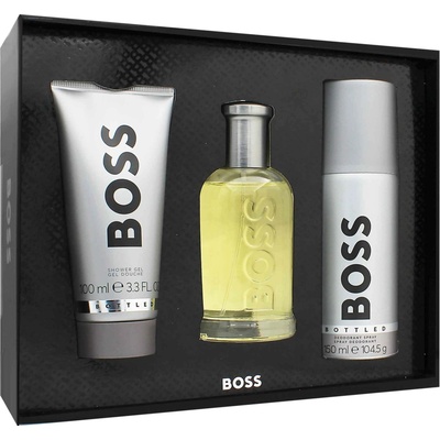 Hugo Boss Boss Bottled darčeková sada pre mužov toaletná voda 100 ml + sprchový gél 100 ml + deosprej 150 ml